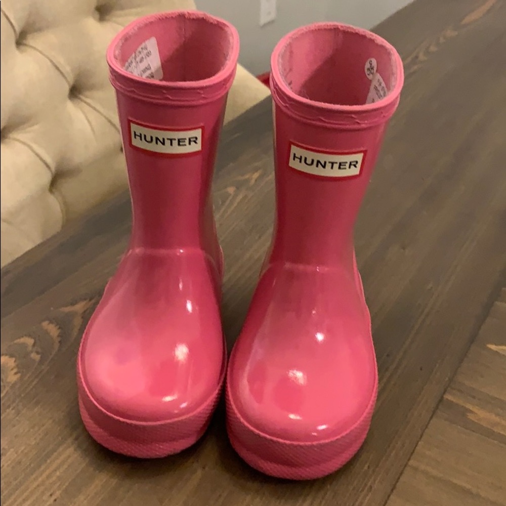 Pink Hunter boots, size 5 (toddler)